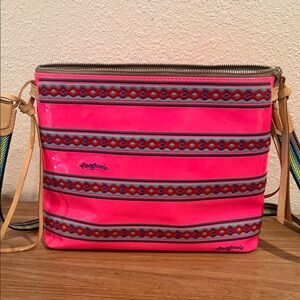 Consuela Bright Pink and Blue Crossbody Bag